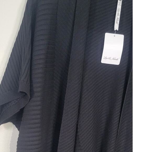 Leo and Nicole Kimono Womens X-Large Black Sweater Short Sleeved Kimono NWT - Picture 4 of 10